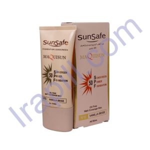 کرم ضد آفتاب کرم پودری و پرایمری SPF50 سان سیف رنگ بژ وانیلی 40 میلی لیتر