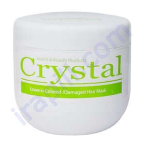 ماسک مو تثبیت کننده رنگ بدون آبکشی کریستال مناسب موهای خشک آسیب دیده 500 میلی لیتر
