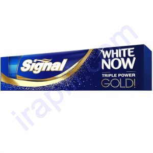 خمیر دندان سفید کننده سیگنال سری White Now مدل GOLD حجم 50 میلی لیتر
