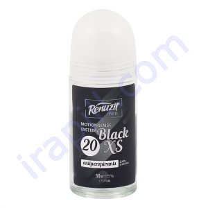رول ضد تعریق مردانه رینوزیت شماره 20 مدل Black XS حجم 50 میلی لیتر