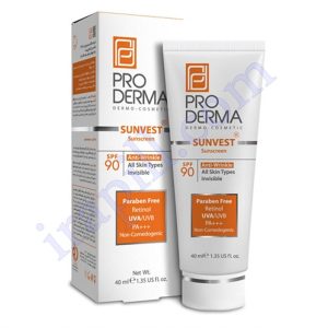 کرم ضد آفتاب و ضد چروک پرودرما SPF90 بی رنگ حجم 40 میلی لیتر