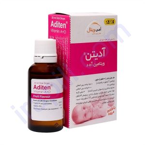 قطره آدیتن ویتامین آ+د امی ویتال با طعم میوه 15 میلی‌لیتر
