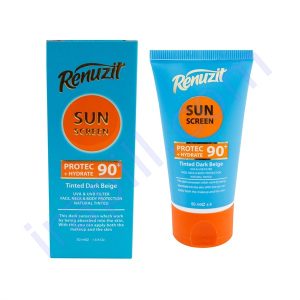 کرم ضد آفتاب رنگی بژ تیره رینوزیت مدل SPF90 حجم 50 میلی لیتر