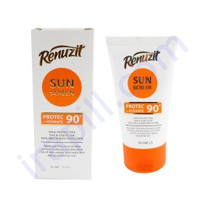 کرم ضد آفتاب بی رنگ رینوزیت مدل SPF90 حجم 50 میلی لیتر