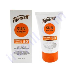 کرم ضد آفتاب بی رنگ رینوزیت مدل SPF50 حجم 50 میلی لیتر