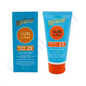 کرم ضد آفتاب رنگی بژ تیره رینوزیت مدل SPF25 حجم 50 میلی لیتر