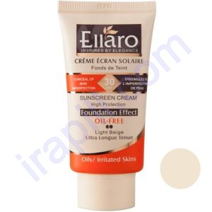 کرم ضد آفتاب کرم پودری فاقد چربی SPF 30 الارو بژ روشن 40 میلی لیتر