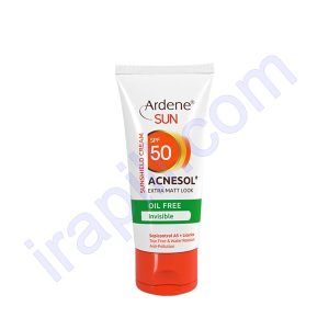 کرم ضد آفتاب فاقد چربی آکنه سول پلاس SPF50 مات کننده بی رنگ آردن سان 50 گرم