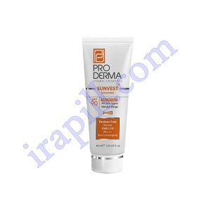 کرم ضد آفتاب و مرطوب کننده پرودرما SPF60 بژ طبیعی حجم 40 میلی لیتر