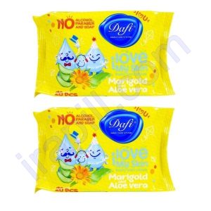 دستمال مرطوب کودک دافی 20 عددی مدل love skin