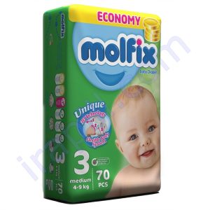 پوشک بچه اقتصادی مولفيکس سايز 3 بسته 70 عددي