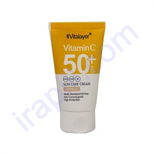 کرم ضد آفتاب SPF50+ حاوی ویتامین C ویتالیر (بژ روشن) 40 میلی لیتر