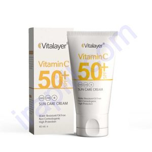 کرم ضد آفتاب SPF50+ حاوی ویتامین C ویتالیر (بی رنگ) 40 میلی لیتر