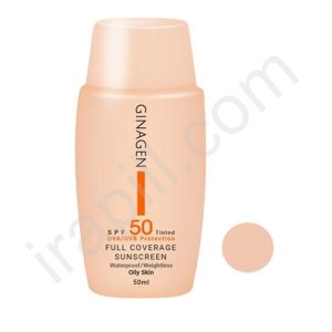 ضد آفتاب رنگی پوست چرب ژیناژن با SPF50 شماره 1 حجم 50 میلی لیتر
