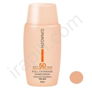 ضد آفتاب رنگی پوست چرب ژیناژن با SPF50 شماره 3 حجم 50 میلی لیتر