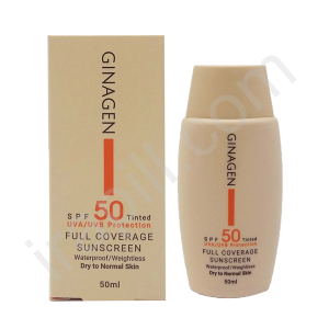 ضد آفتاب رنگی پوست نرمال و خشک ژیناژن با SPF 50 شماره 2 حجم 50 میلی لیتر
