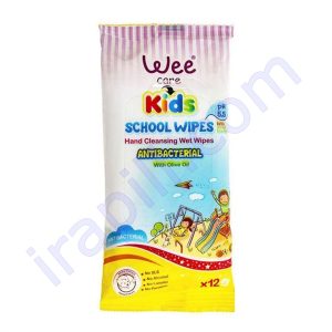 دستمال مرطوب دست آنتی باکتریال وی کر بسته 12 عددی