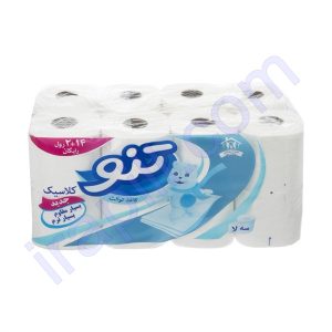 دستمال توالت کلاسیک سه لایه 16 رول تنو