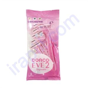 خودتراش زنانه 2 لبه مدل EVE 2 دورکو بسته 5 عددی