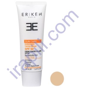 کرم ضدآفتاب پوست خشک و نرمال بژ طبیعی SPF50 اریکه 50 میلی لیتر