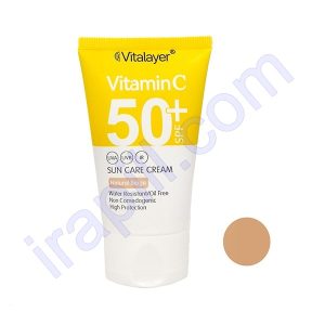 کرم ضد آفتاب SPF50+ حاوی ویتامین C ویتالیر (بژطبیعی) 40 میلی لیتر