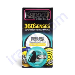 کاندوم بسیار نازک تحریک کننده کاپوت مدل 360 Senses بسته 12 عددی