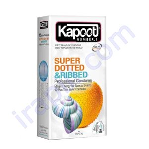 کاندوم خاردار و حلقوی کاپوت مدل Super Dotted And Ribbed بسته 12 عددی