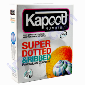 کاندوم خاردار و حلقوی کاپوت مدل Super Dotted And Ribbed بسته 3 عددی