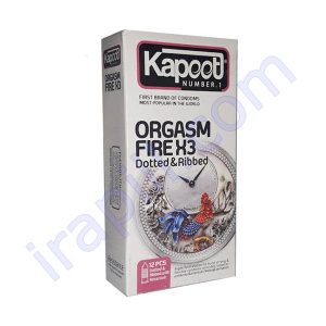 کاندوم خاردار و شیاردار کاپوت مدل Orgasm Fire X3 بسته 12 عددی