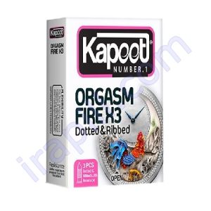 کاندوم خاردار و شیاردار کاپوت مدل Orgasm Fire X3 بسته 3 عددی