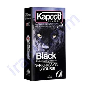 کاندوم نازک مشکی کاپوت مدل Black بسته 12 عددی
