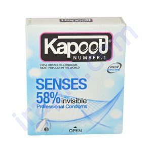 کاندوم نازک و شفاف کاپوت مدل 58% Senses بسته 3 عددی