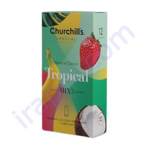 کاندوم ساده چرچیلز مدل Tropical بسته 12 عددی