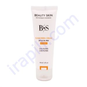 کرم ضد آفتاب فاقد چربی بی رنگ بیوتی اسکین SPF50  مناسب پوستهای چرب