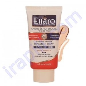 کرم ضد آفتاب کرم پودری الارو بژ طبیعی SPF25 مناسب انواع پوست 40 میلی لیتر