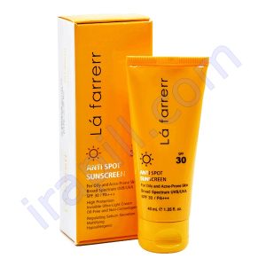 کرم ضد آفتاب و ضد لک بی رنگ مخصوص پوستهای چرب و مستعد آکنه SPF 30 لافارر 40 میلی لیتر