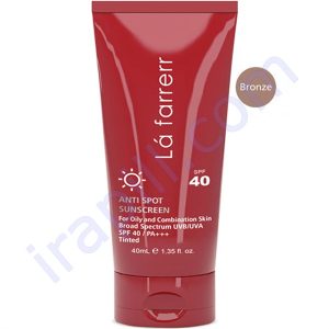 کرم ضد آفتاب و ضد لک رنگی لافارر مخصوص پوستهای چرب و مستعد آکنه - رنگ برنز SPF 40  حجم 40 میلی لیتر