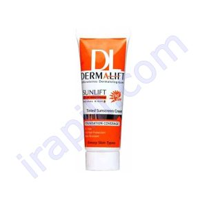 کرم ضد افتاب رنگی بژ طبیعی SPF50 مناسب پوست چرب درمالیفت 50 میلی لیتر