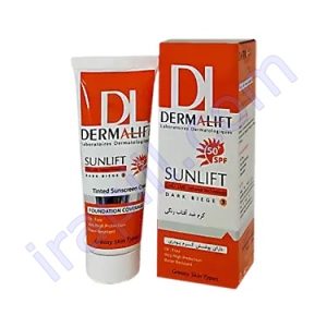 کرم ضد افتاب رنگی بژ تیره SPF50 مناسب پوست چرب درمالیفت 50 میلی لیتر