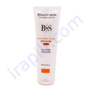 کرم ضد آفتاب رنگی فاقد چربی بیوتی اسکین SPF50 حجم 50 میلی لیتر