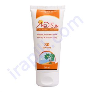 کرم ضد آفتاب SPF30 مدیسان پوست خشک و معمولی 50 میلی لیتر