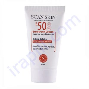 کرم ضد آفتاب SPF50 رنگی پوست نرمال تا مختلط اسکن اسکین 40 میلی لیتر
