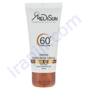 کرم ضد آفتاب SPF60 مردانه مدیسان مناسب پوست چرب و معمولی 50 میلی لیتر