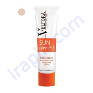 کرم ضدآفتاب فاقد چربی  SPF50 ولفرا بژ طبیعی 40 میلی لیتر