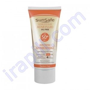 کرم فلوئید ضدآفتاب آکنئیک SPF50 سان سیف حجم 50 میلی لیتر