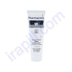 کرم روشن کننده و ضد لک سه کاره برای مراقبت روز با SPF50  فارماسریز W حجم 30 میلی لیتر