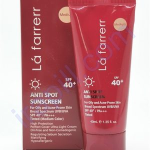 کرم ضد آفتاب و ضد لک رنگی لافار مدل Oily And Acne-Prone Medium  ُSpf 40  حجم 40 میلی لیتر