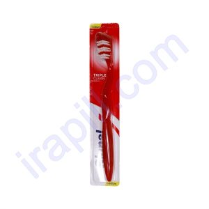 مسواک سیگنال مدل Triple Clean با فرچه متوسط رنگ قرمز