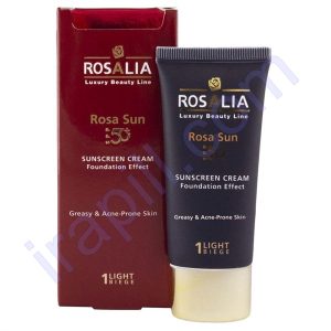 کرم ضد آفتاب پوست چرب مدل رزا سان بژ روشن SPF50 رزالیا 40 میلی لیتر
