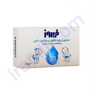 صابون بچه فیروز حاوی پروتئین شیر مناسب پوست حساس 75 گرم